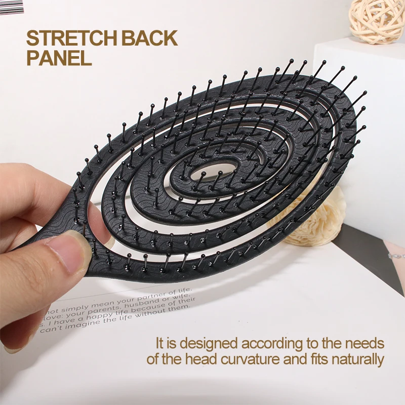 Gute Unisex Nylon & Wheat Straw Mosquito Coil Brush: Multi-Color, Wet/Dry Use, Anti-Static Scalp Massage, Salon/Home
