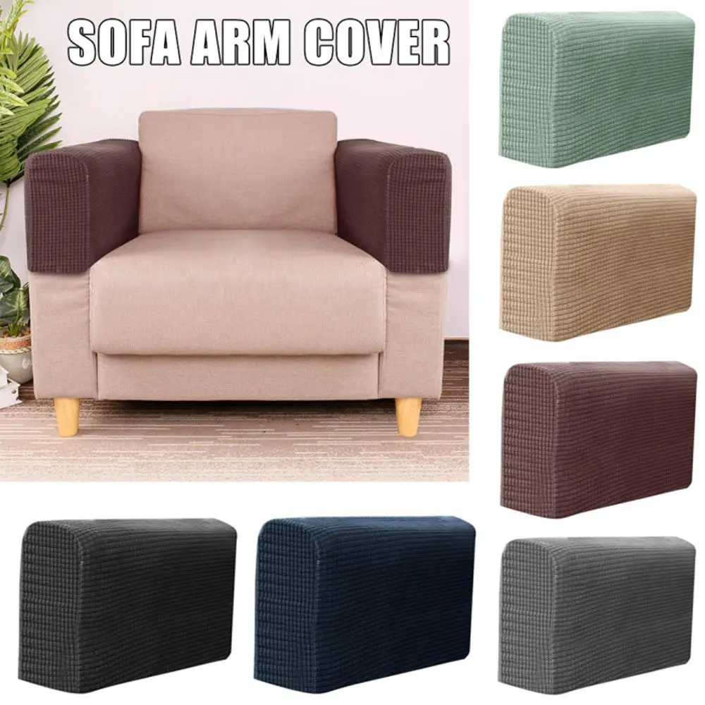 2 unids/set fundas para reposabrazos de sofá fundas de forro polar Premium para reposabrazos silla elástica Protector de brazo para sofá elástico para adaptarse