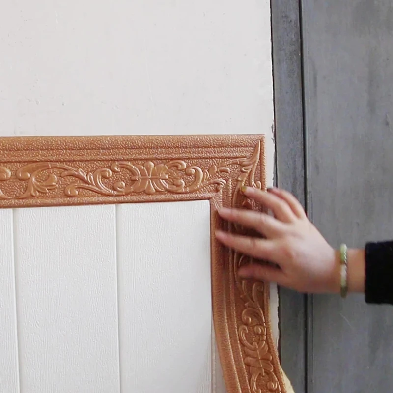 10 M/ม้วน 3D Wall Trim Line เส้นขอบ Self กาวกันน้ํา Baseboard วอลล์เปเปอร์สติ๊กเกอร์ติดผนังสําหรับตกแต่งบ้าน