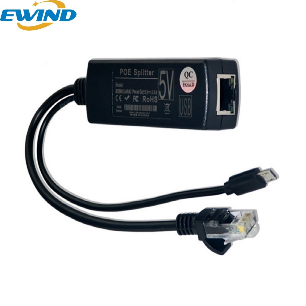 EWIND Gigabit POE Splitter 48V To 5V 12V Micro USB/Type-C/DC 10/100/1000Mbps Power Over Ethernet สําหรับ CISCO สําหรับ HUAWEI และกล้อง