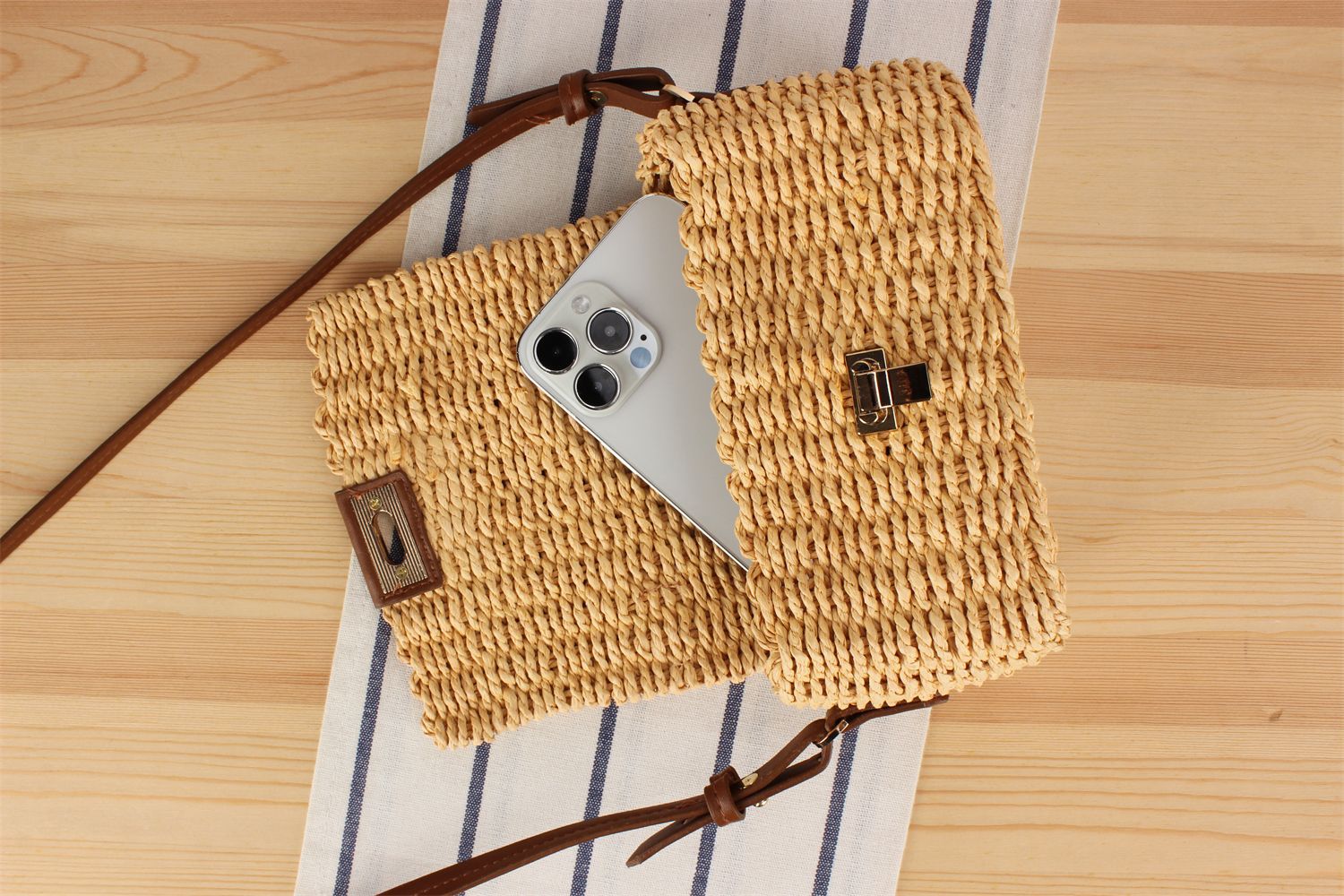 Fashion Box słomiane torebki damskie projektant marki rattanowe torby na ramię Crossbody ręcznie tkane letnia torba na plażę torebka podróżna 2021