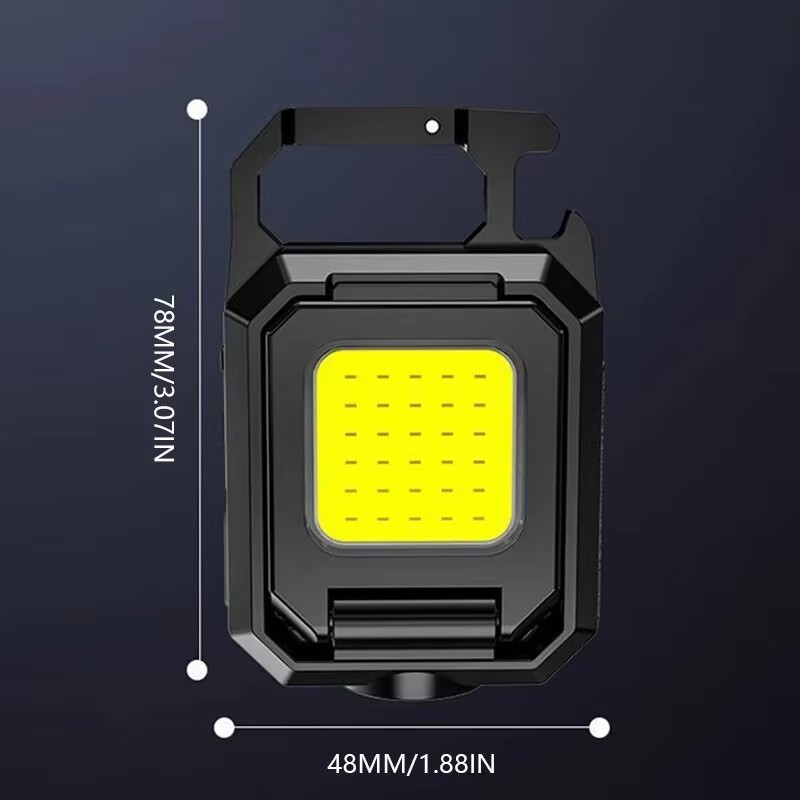 Luz de trabajo de bolsillo XPE 1000LM COB LED Mini llavero luz linterna recargable USB IPX4 impermeable para acampar al aire libre senderismo