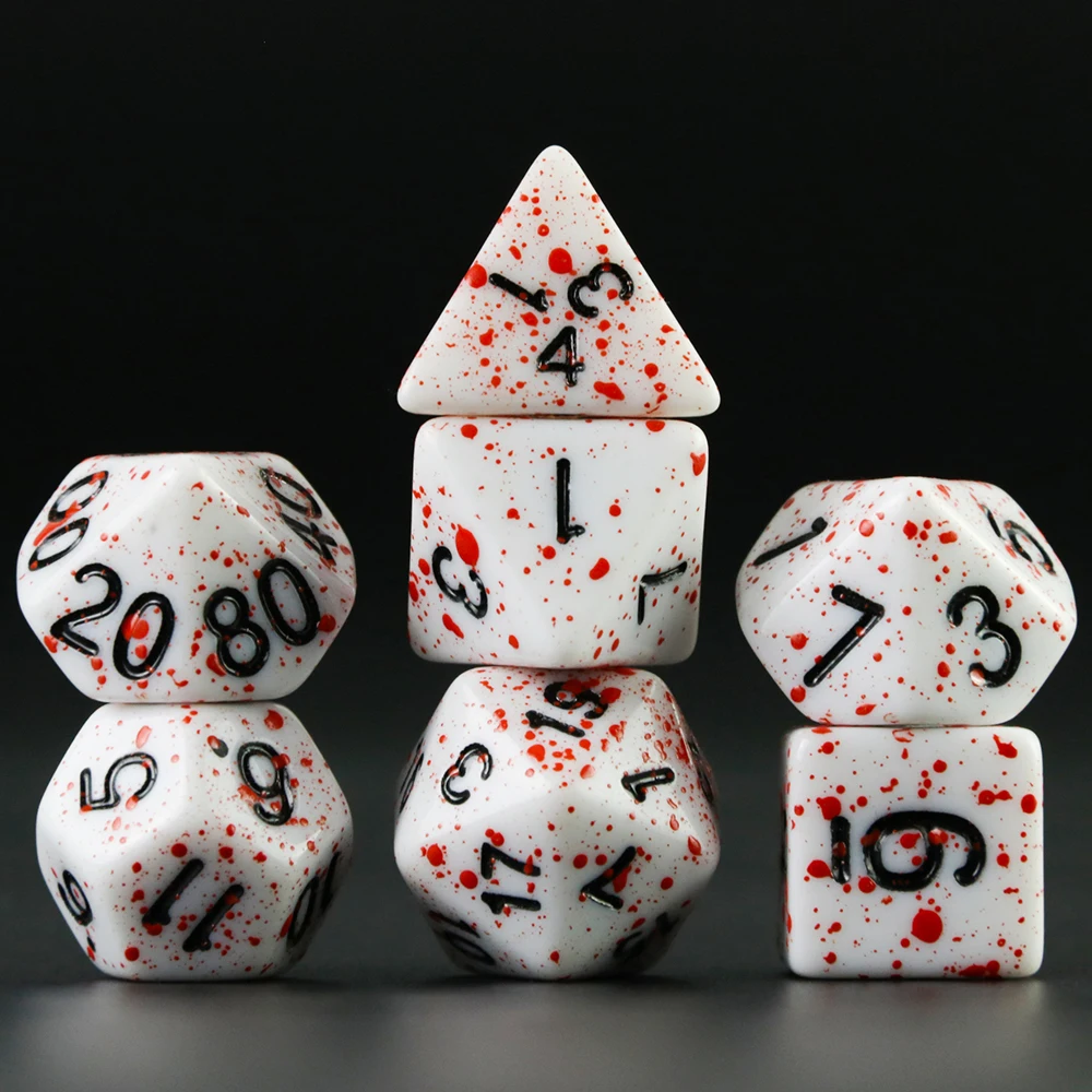 Acessórios para jogos de tabuleiro, cubos, dados acrílicos de alta qualidade, efeito sanguíneo exclusivo, mistura de cores, para entretenimento, jogos de mesa