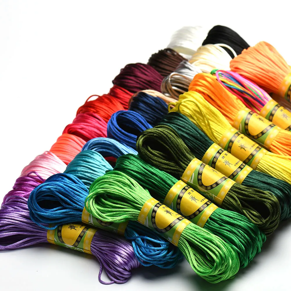 20M 1.5 มม.ซาตินไนลอน Trim Cord,Rattail Cord Chinese Knot