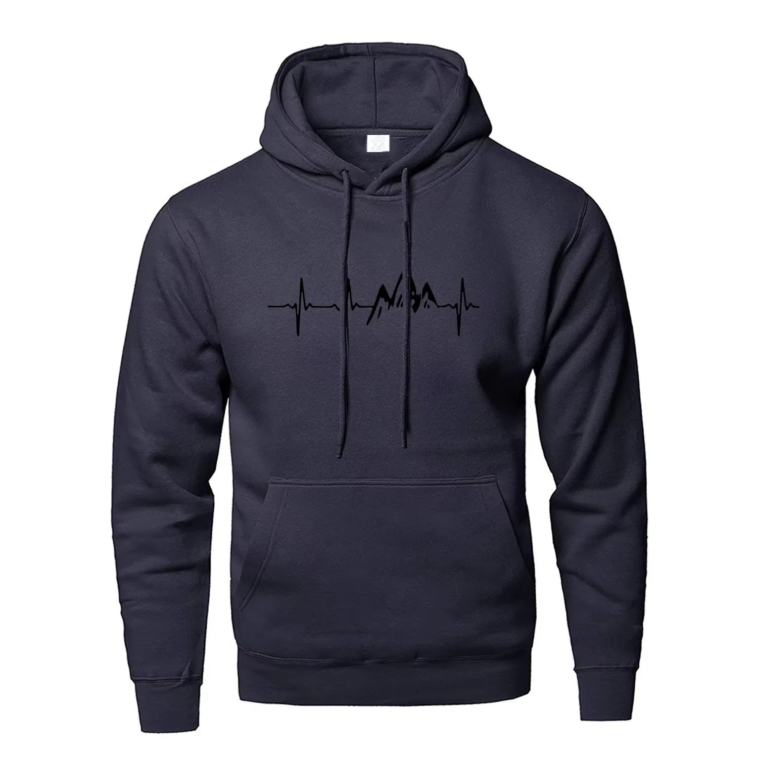 Felpe con cappuccio Mountain Heartbeat Felpa per adolescenti Felpa con cappuccio a maniche lunghe autunnale Felpa con cappuccio Nero Grigio Abbigliamento sportivo