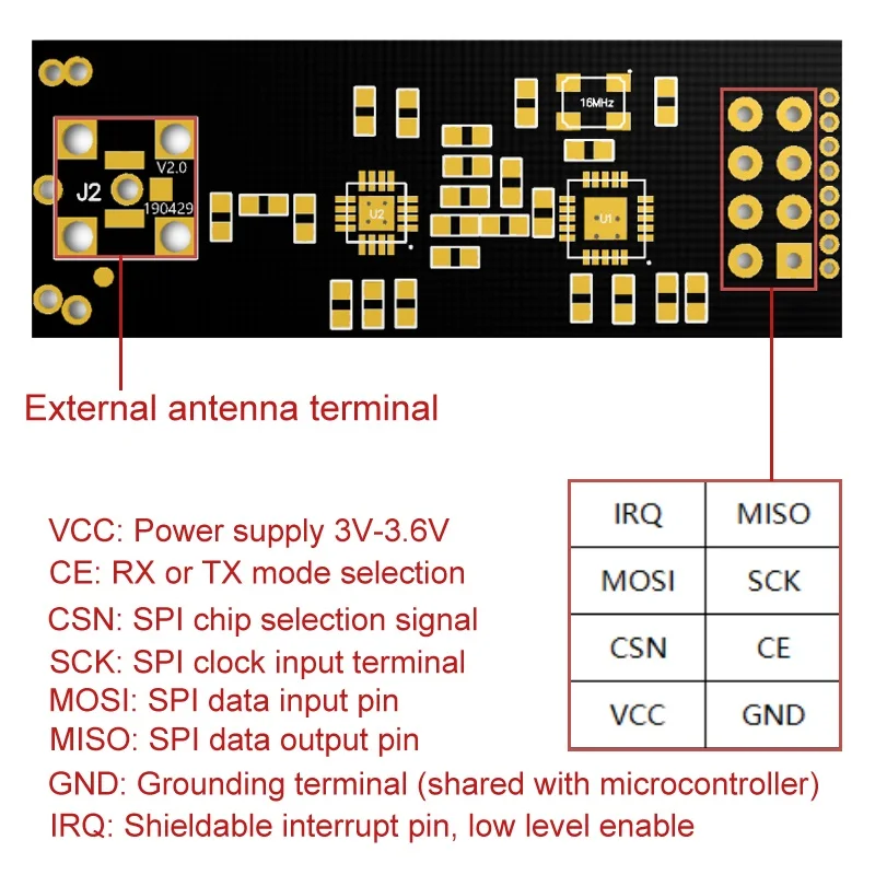 NRF24L01+PA+LNA Transceptor Inalámbrico Módulo Transceptor RF 2.4G 1100m con Antena y NRF24L01+ Adaptador Breakout con 3.3V