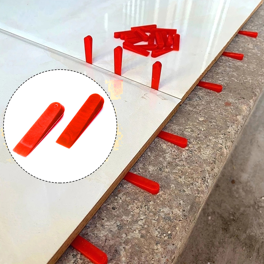 100 unidades de Clips de nivelación espaciadores de cuña de azulejos de plástico reutilizables de 5mm localizador de suelo herramientas de construcción de ajuste de colocación de azulejos de cerámica
