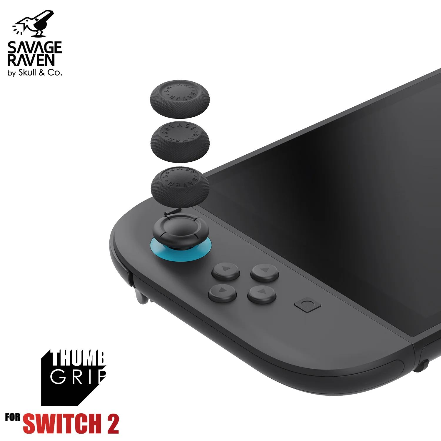 Savage Raven by Skull & Co. Juego de agarre para pulgar con tapa de joystick FPS CQC Cubierta para palanca de mando para Nintendo Switch 2