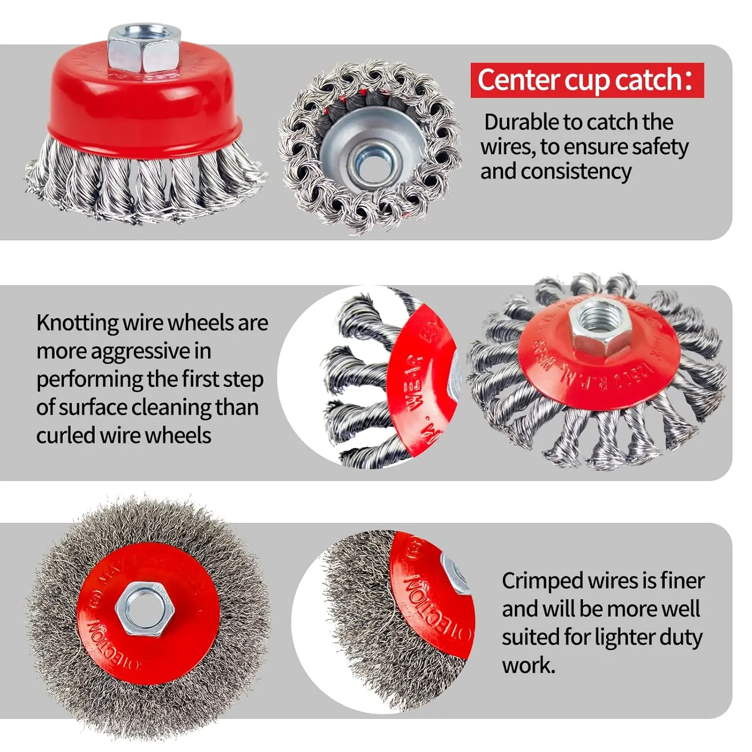SI FANG M14 แปรงลวดเหล็กบิดสําหรับเครื่องบดมุมกําจัดสีขัด Strong Rotary Twist Knot
