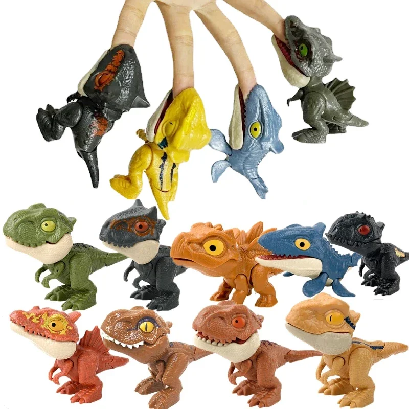 Jurassic Finger Dinosaurier Tyrannosaurus Modell Spielzeug für Kinder Finger Beißen Dinosaurier Bewegliche Gelenke Dinosaurier Spielzeug für Jungen Geschenk