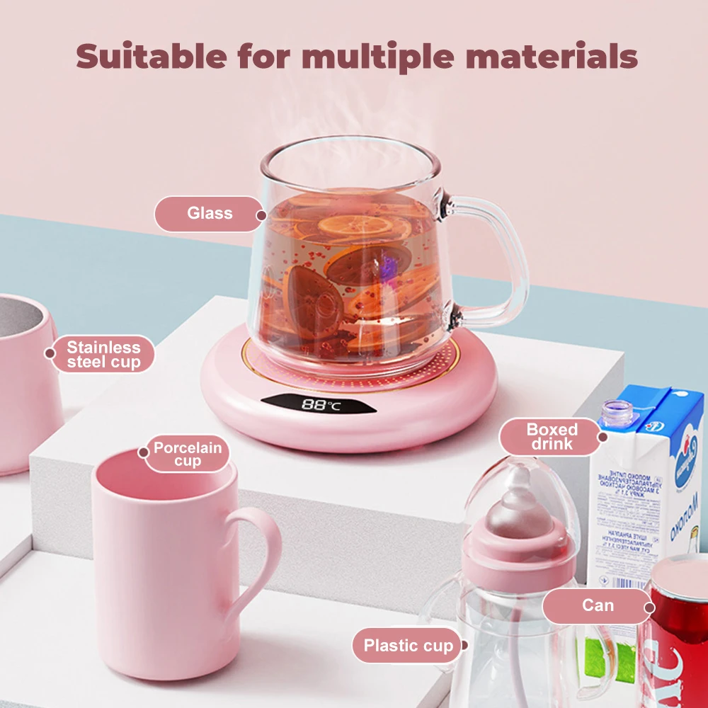 Scaldatazze da caffè intelligenti Scaldatazze elettrico a 3 velocità con temperatura Riscaldatore per tazze Sottobicchiere riscaldante elettrico intelligente per bevande
