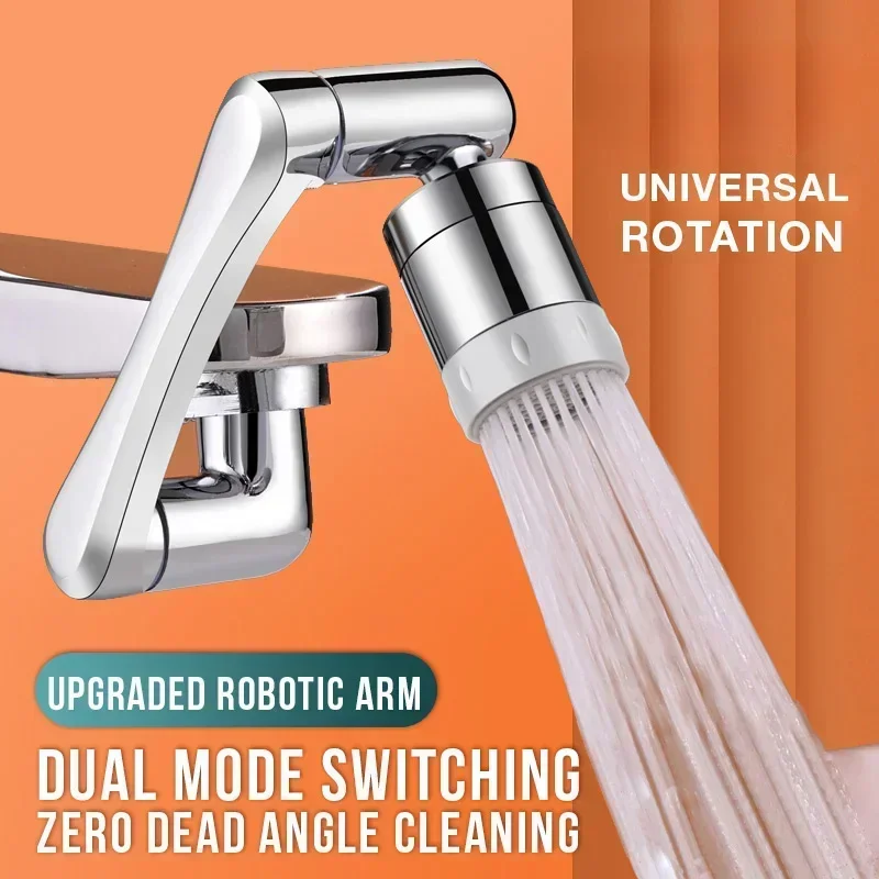 Extensor de grifos con rotación Universal de 1080 °, cabezal de pulverización, brazo de Robot de cocina, aireador, mezclador, burbujeador, boquilla de grifo de agua