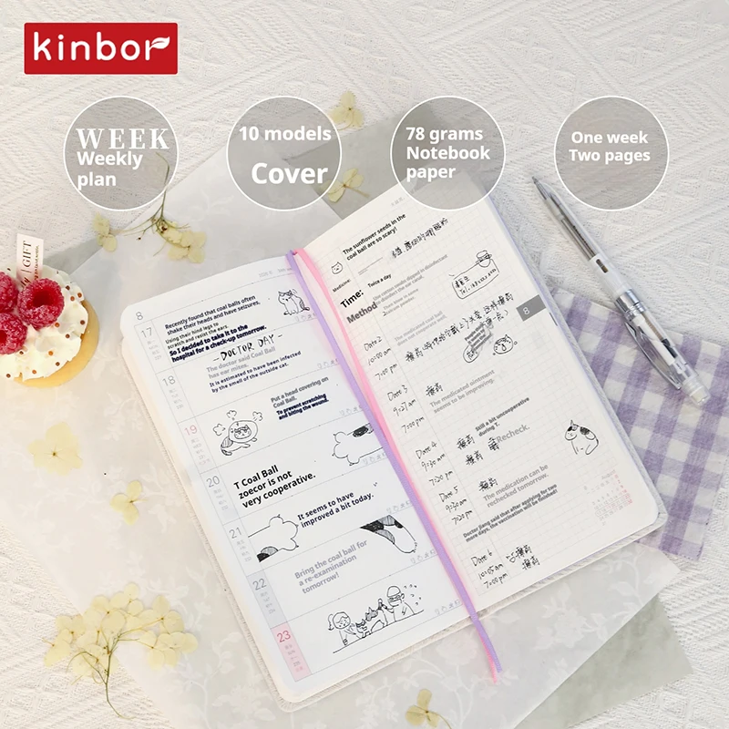 NEW ARRIVAL Kinbor 2026 Efficiency Plan Notebook Self-management Weekly Planner Portable Mini Handbook To-Do List Stay Organized