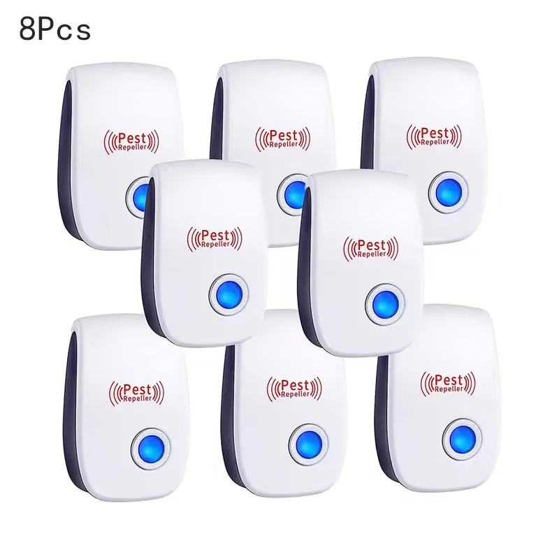 8X 6X Pest Reject Ultrasound Mouse Cockroach Repeller Device Insect Rats Spiders Mosquito Killer Pest Control Household Pest