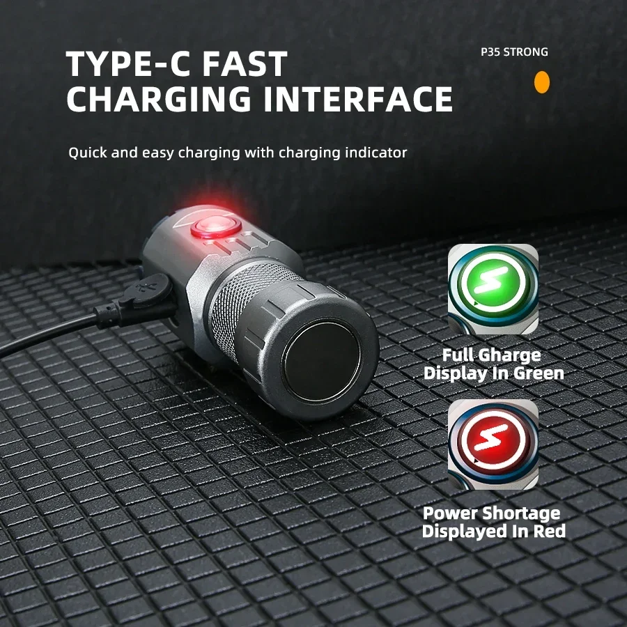 Linterna LED RBG recargable por USB, potente Mini linterna táctica EDC de 2000LM con batería 18350, antorcha de pesca para acampar al aire libre