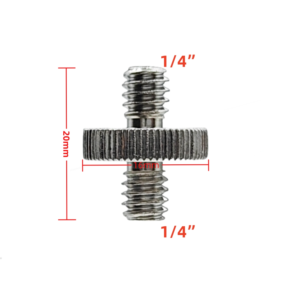 โลหะคู่ชาย 1/4 นิ้วอะแดปเตอร์สกรู 1/4 "ถึง 1/4" ชายเกลียวรองรับขาตั้งกล้องอุปกรณ์เสริมสําหรับกล้อง Action