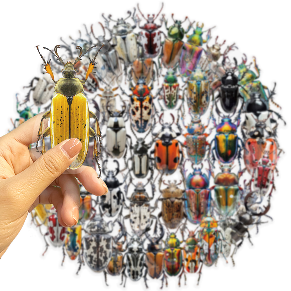 10/30/50 個透明かわいい漫画昆虫カブトムシステッカー子供のおもちゃ DIY 荷物ラップトップ電話ケースバイククール落書きステッカー