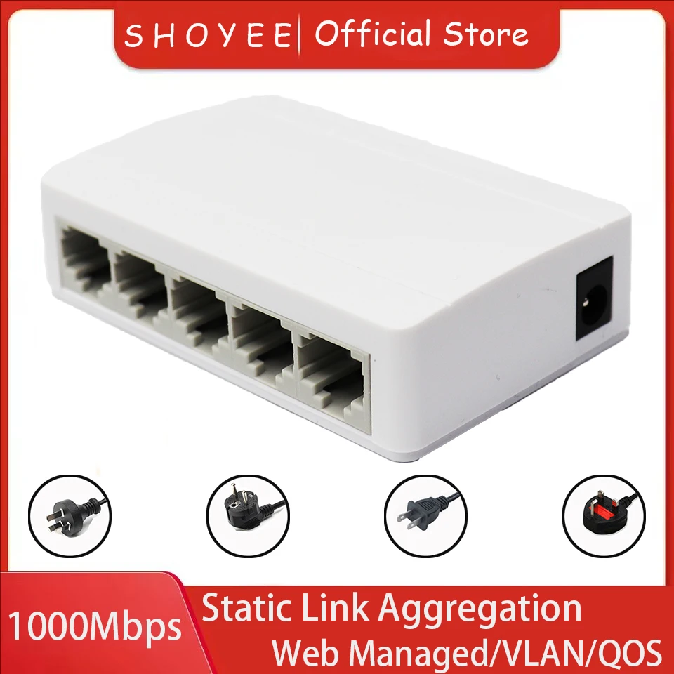 Switch ethernet gigabit de 5 portas, 10/100/1000mbps, switch de rede de desktop, plug & play, mdi/mdix automático, hub lan rj45 para escritório doméstico