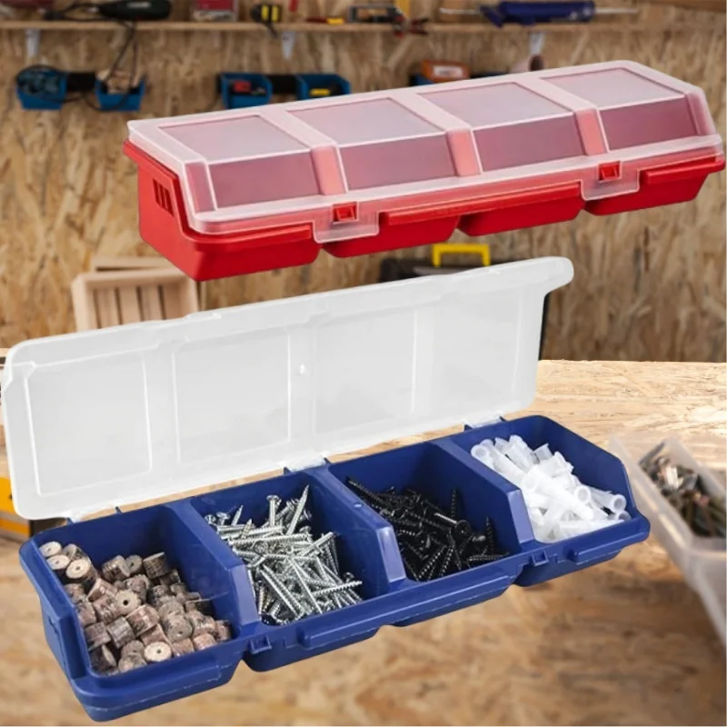 Plastic Tools Storage Box Bevel Connection with Cover Parts Screw Hardware Accessories Toolbox Case Components Sorting Tool