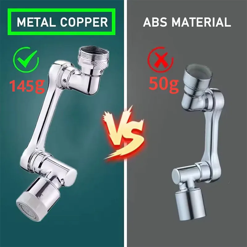 Universal Metall Kupfer Küchenarmatur Belüfter Extender 1080 °   Rotationssprühkopf-Wasserhahnverlängerung 360° °   Spülbecken-Sprühgerät, wassersparend
