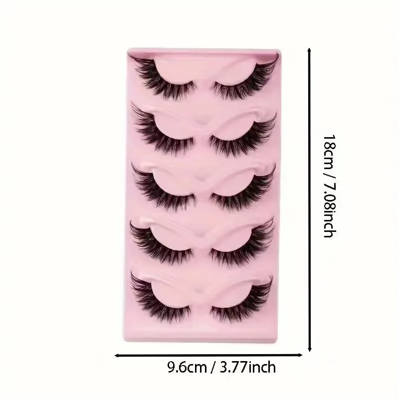 5 Pairs Cat Eye Lashes Faux Mink Eyelashes  Eye Elongated False Eyelashes