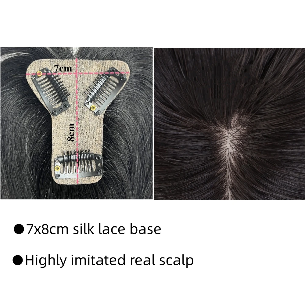 Toppers de cabelo humano de renda slik t-parte para mulheres clip-in topper com franja de ar 3d postiços para mulheres desbaste perda de cabelo