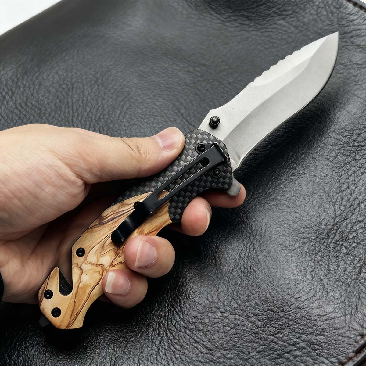Multi-Functional Safety Folding Knife EDC Pocket Knife with Lock Fruit Knife for Outdoor Survival Camping