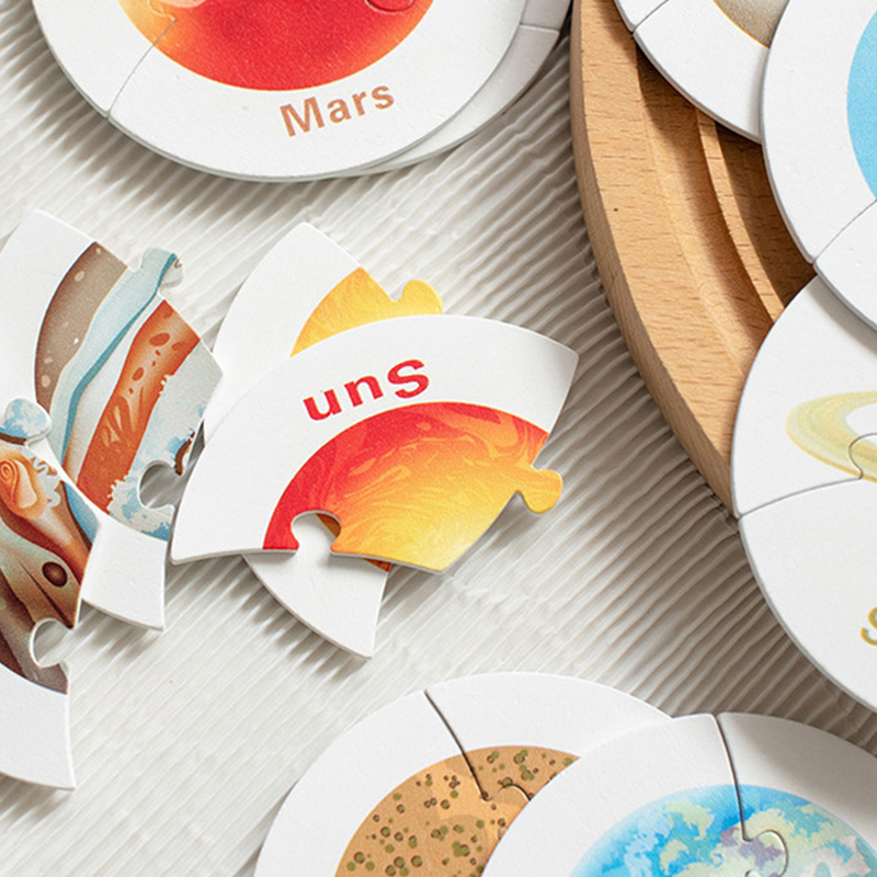 Système solaire Montessori en bois, jouet Puzzle planète, jeu assorti, astronomie, Cognition scientifique, jouets éducatifs d'apprentissage pour enfants