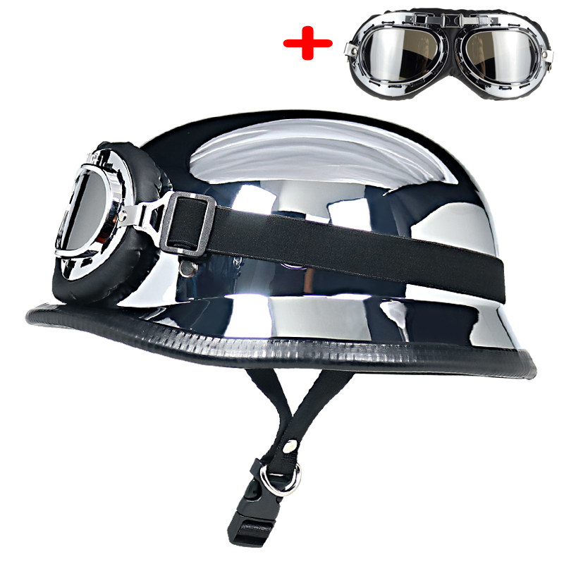 Motorradhelm im deutschen Stil aus dem Zweiten Weltkrieg mit offenem Gesicht, Retro-Cascos para moto