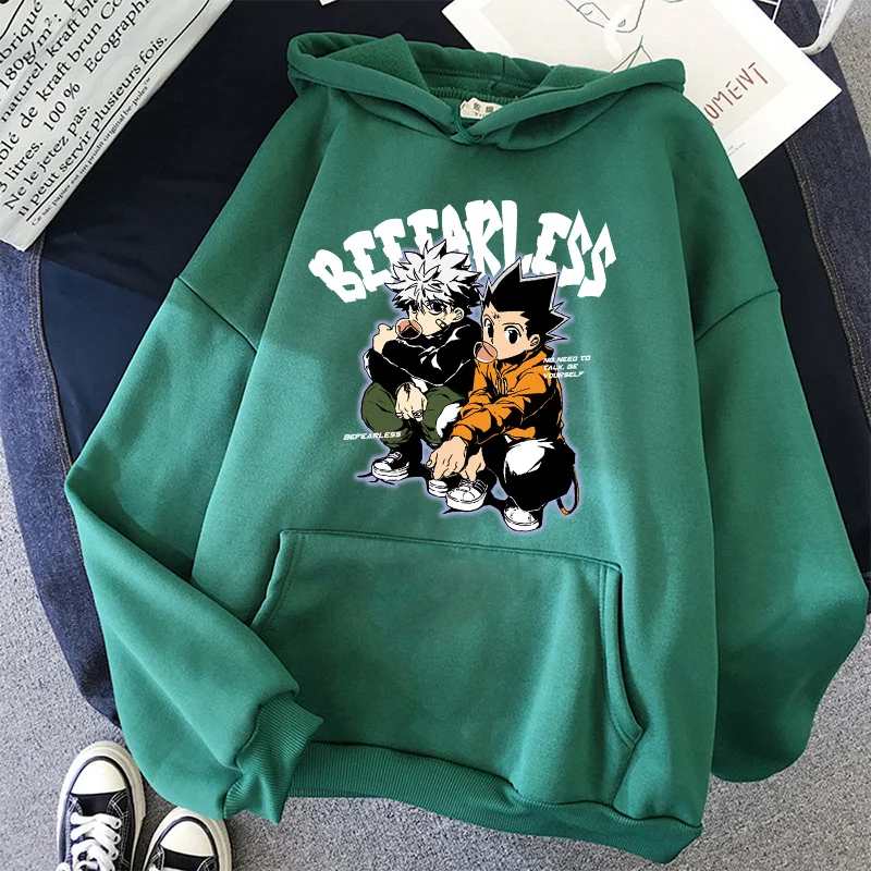 90s Hunter X Hunter Killua Zoldyck Devil Eyeพิมพ์อะนิเมะHoodiesผู้ชายUnisex Streetwear Kawaii Hisokaเสื้อกันหนาวมังงะHoodyชาย