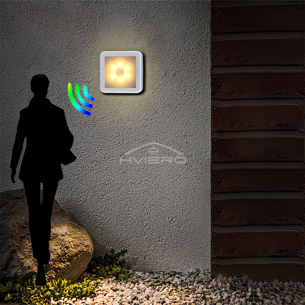 LED Night Light Motion ควบคุมหลอดไฟสมาร์ท Human Body Sensor แบตเตอรี่ดําเนินการบ้านข้างเตียงห้องนอนห้องโถงทางเดินโคมไฟติดผนัง