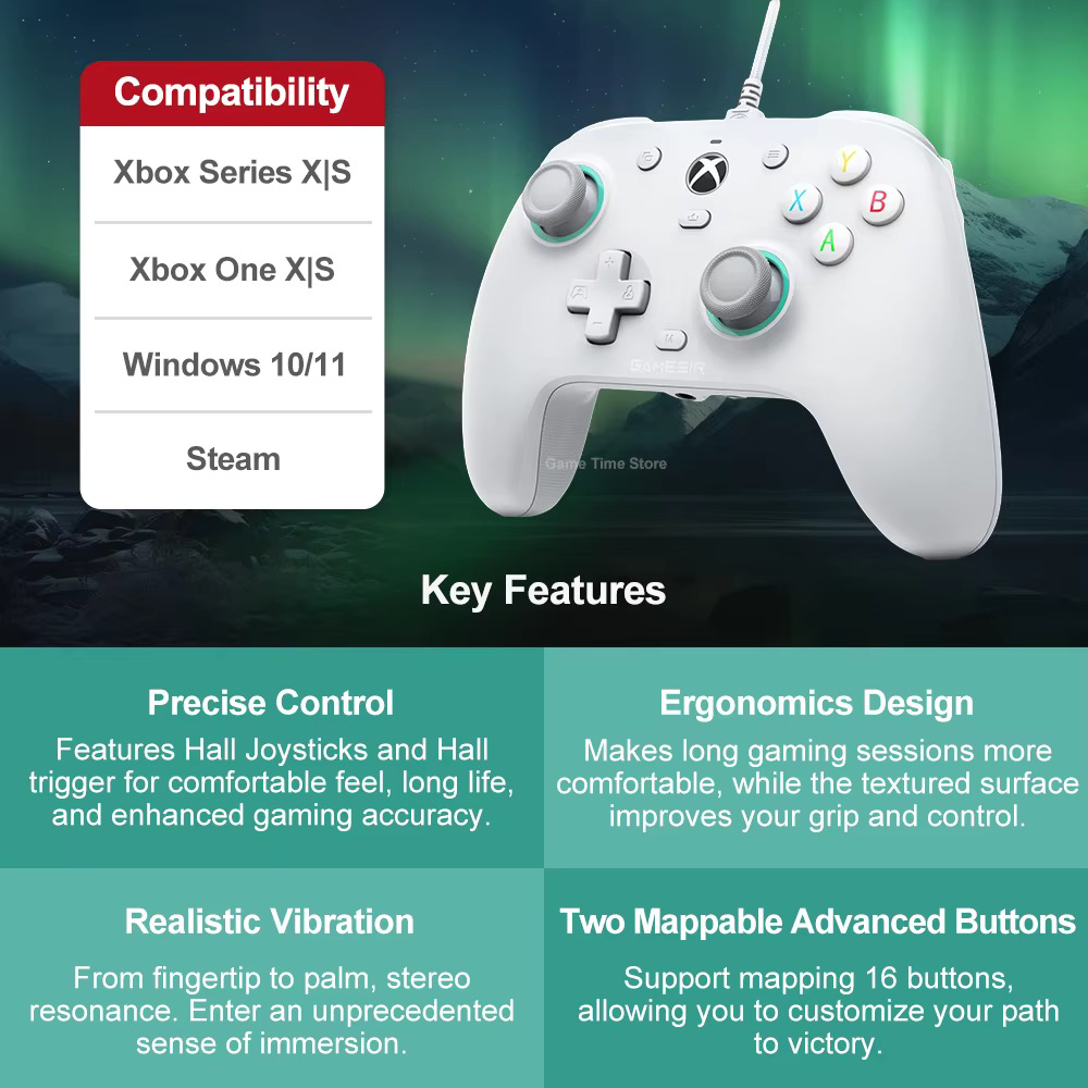 有線ゲームコントローラー,xboxシリーズx,xbox one用のゲームコントローラー,ホール効果のあるGamesir-g7コントローラー