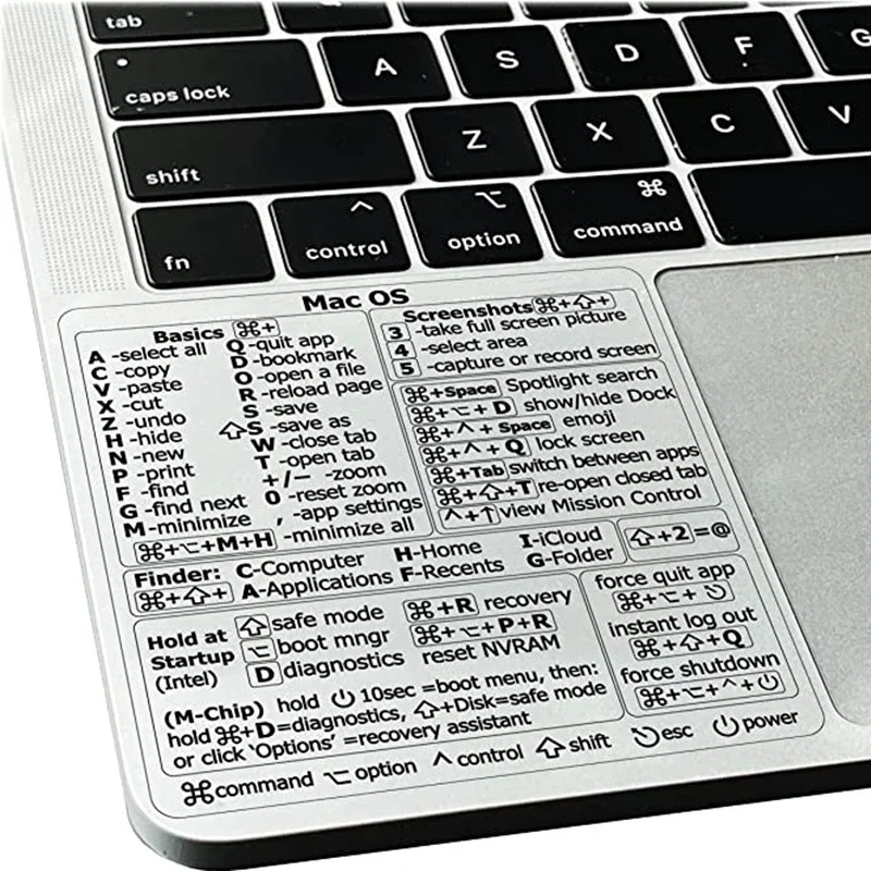 Pegatinas adhesivas de atajo de teclado de referencia para PC, portátil, escritorio, pegatina de corte corto para Apple Mac Chromebook Window Photoshop