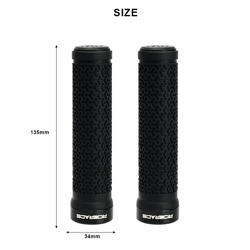 Riderace bicycle handle bar grips MTB mountain bike soft single-sided locking handlebar cover plug rubber non-slip cycling grip