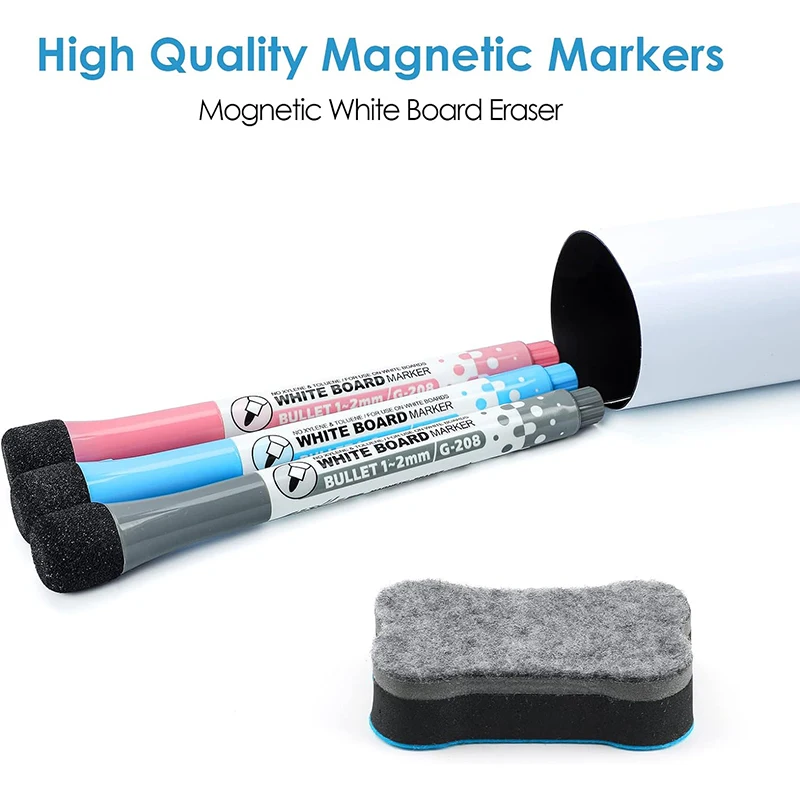 A3/A4 ขนาด Magnetic Dry Erase ไวท์บอร์ดตู้เย็นสติกเกอร์ Dry Erase Marker ปากกา Learning Drawing Board