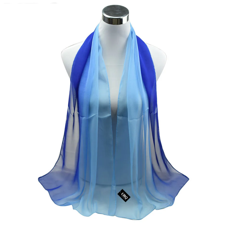 Zomer Nieuwe Collectie Mode Chiffon Sjaals Gradiënt Kleuren Georgette Vrouwelijke Zijden Sjaals 50*160Cm