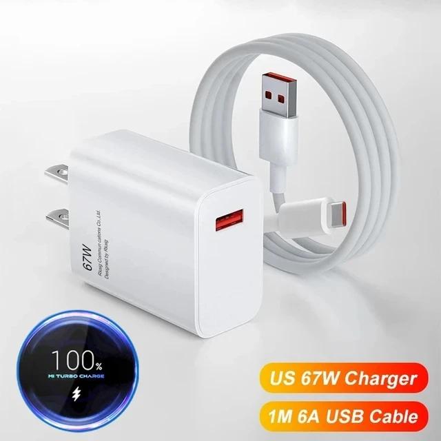 6A 67W Schnellladegerät Typ-C-Kabel für Xiaomi 10 11 12 Lite 13T Redmi Note 11T 12T 13 Pro POCO F4 F5 X4 GT X5 X6 Schnellladung