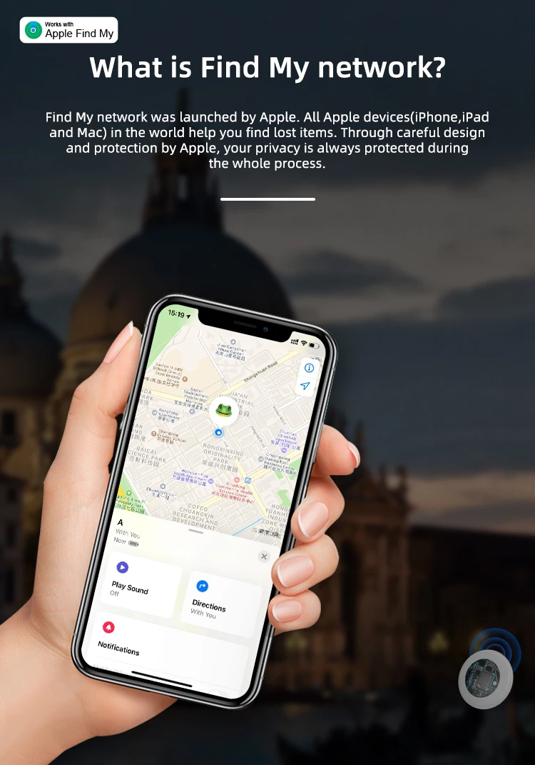 Timethinker GPS Tag Tracker Work with Apple Find My APP Bluetoot ITag Anti Lost Reminder Device MFI Smart Locator Pet Kid Finder