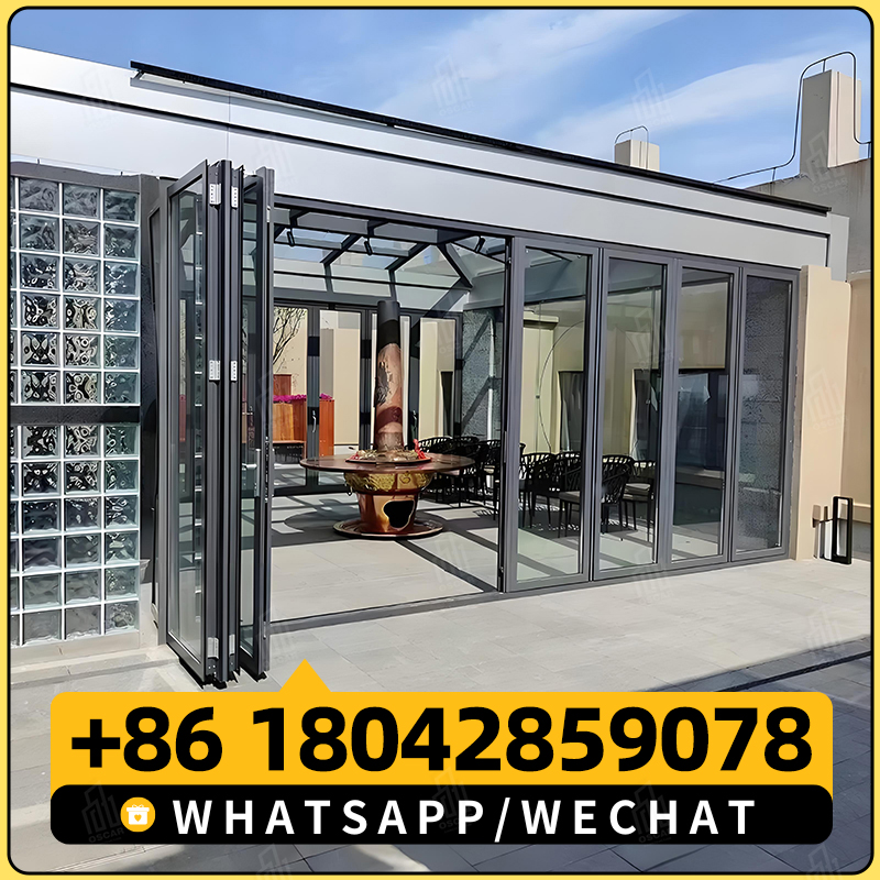 Porta dobrável doméstica de PVC estilo simples para varanda e banheiro