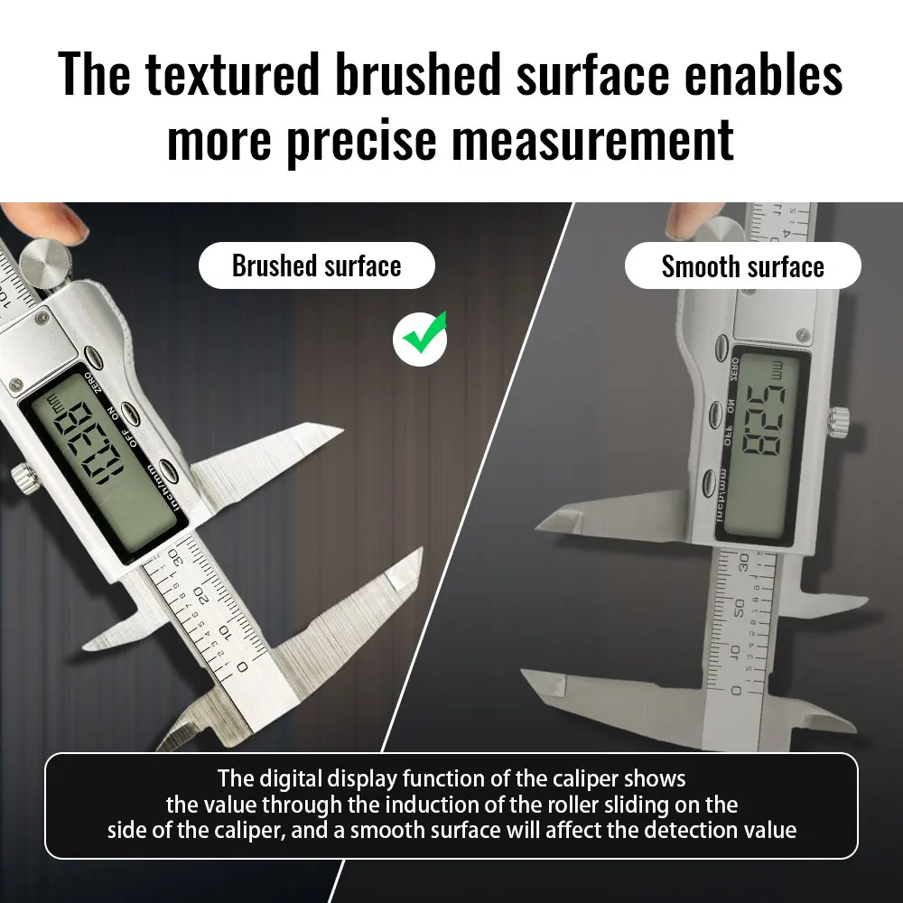6 Inch 150mm Digital Vernier Caliper Stainless Steel Micrometer Measuring Tool Depth Ruler