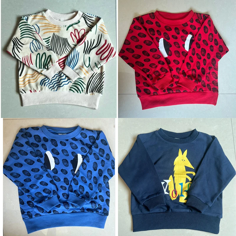 kids sweaters 2025 new autumn boys girls cute print sweatshirts child cotton outwear tops clothing