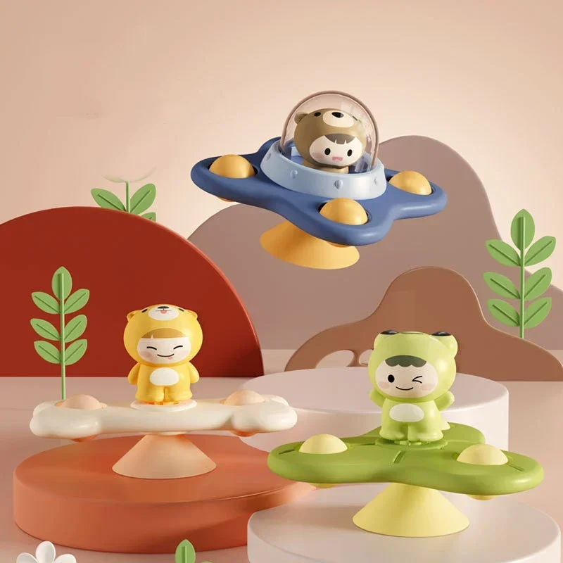 Cadeira de jantar para banho de bebê, brinquedo giratório, animais fofos de desenho animado, diversão aquática, giradores para bebês, crianças, meninos, meninas, brinquedo