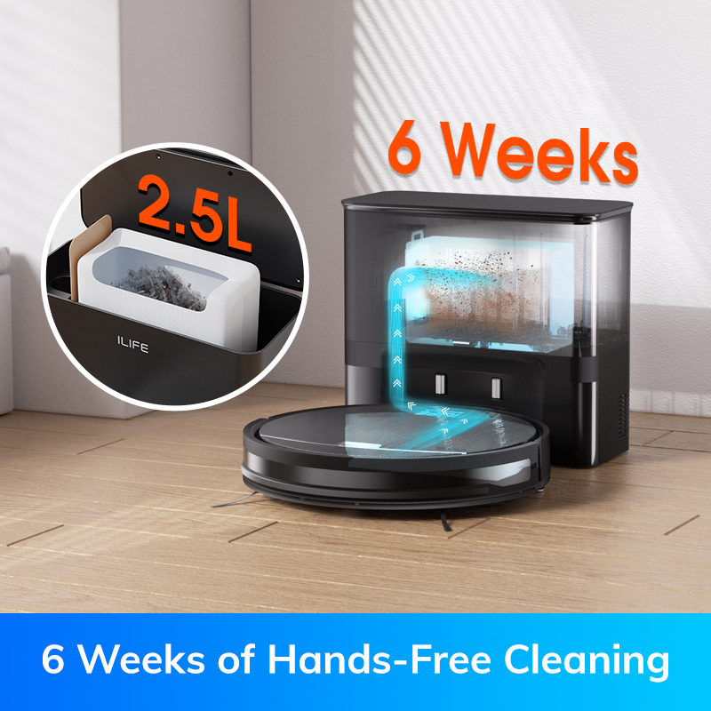 Robô aspirador ILIFE V9/V9Pro, autovaciamento, sucção forte de 3000Pa, navegação giroscópica, programação, controle por aplicativo/Alexa, para pêlos de animais de estimação