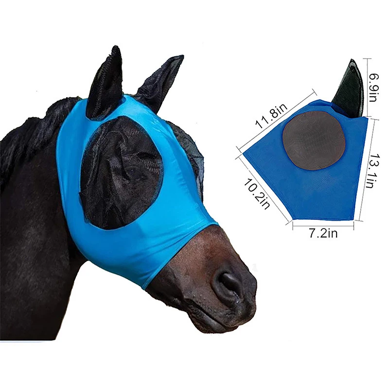 Reiten atmungsaktiv maschig Pferd Ohr abdeckung Reitpferd Ausrüstung Fliegen maske Motorhaube Netz Ohr masken Schutz Pferd