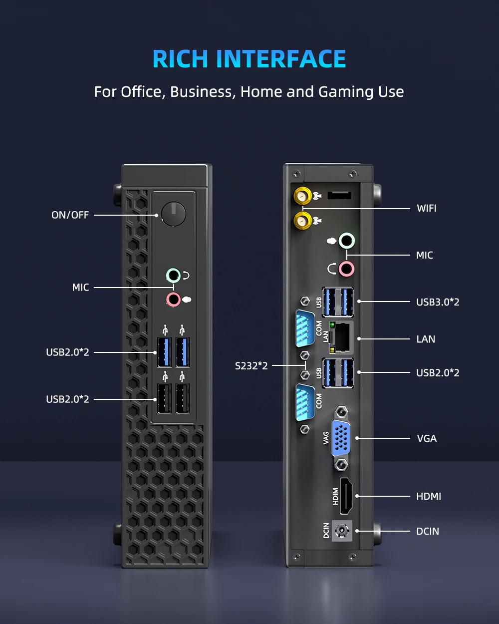 TexHoo Mini PC Gaming Computer Intel Core 13th i5 13500H 12450H AMD R7 5800H  6600H ITX Windows 11 Pro Unit DDR4 NVMe WiFi