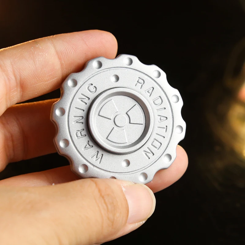 Strahlung Warnung Fidget Slider Spinner EDC Getriebe Hand Spinner Clicker Erwachsene Zappeln Spielzeug ADHS Werkzeug Anti-angst Stress Relief Spielzeug