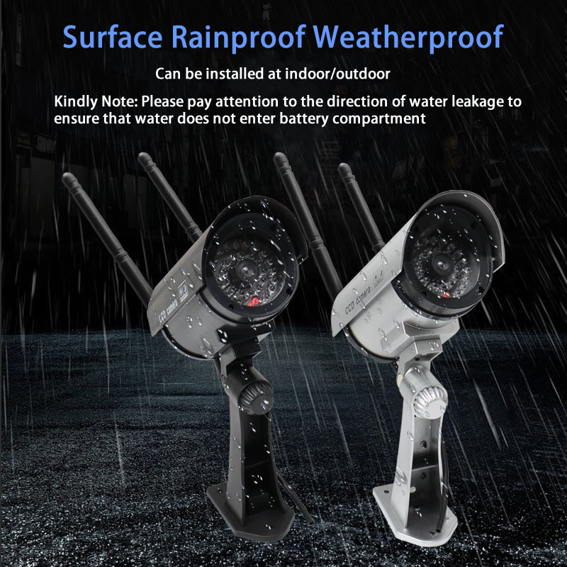 Dummy Wireless Camera Plastic Fake CCTV Camera With Simulation Antena Red Led Flashing AA Battery Surveillance Security System