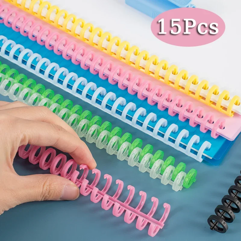 1-15pcs Spiral Binders 30 Holes Circles Ring Loose-leaf Paper Book Scrapbook Album Binder Spiral A4 Notebook Binding Clips