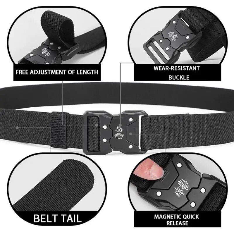 Klassieke Design Mode Matching Essentials Tactische Quick Release Snap Elastische Vrijetijdsgordel Outdoor Training Gordel