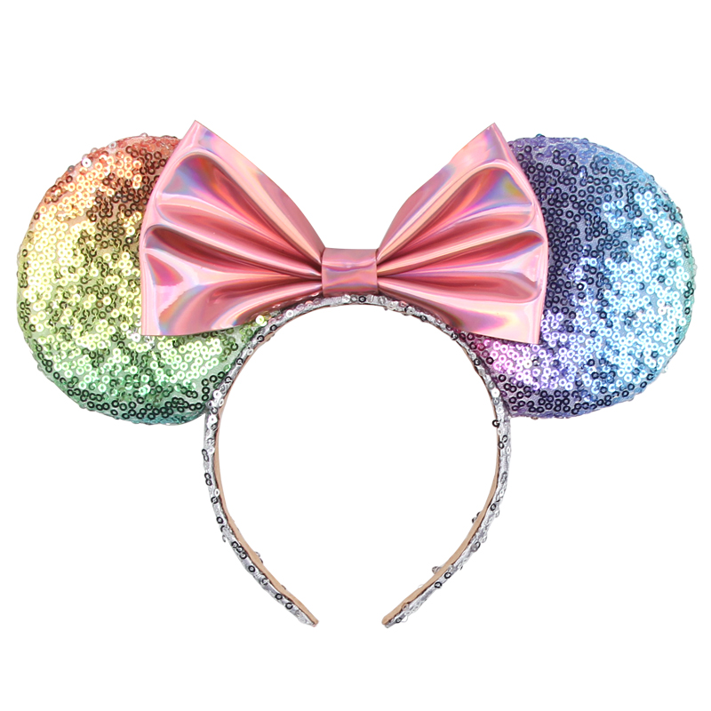 ขนาดใหญ่คลาสสิก DOT Bow Minnie เมาส์หูแถบคาดศีรษะผู้หญิงสาวปาร์ตี้ Hairband ร้อนเทศกาล Disney Park TRIP DIY อุปกรณ์เสริมผม